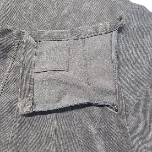 Christopher & Banks 12 Petite Black Corduroy Flowy Midi Skirt - Picture 6 of 10